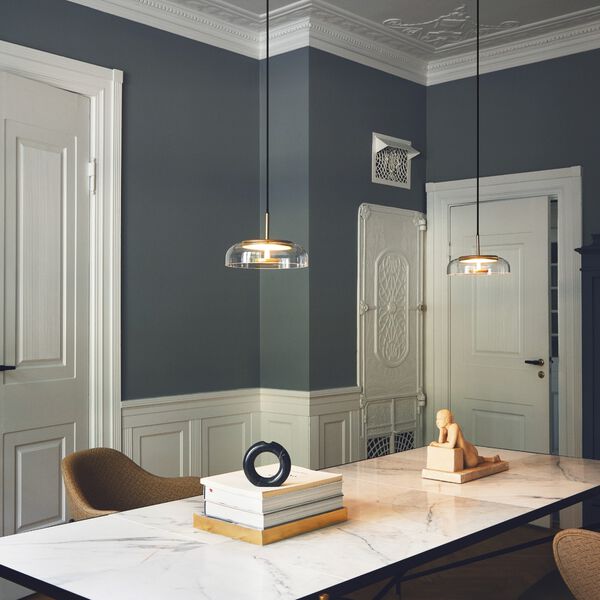 Blossi 1 Pendant, nordic gold/clear, Nuura