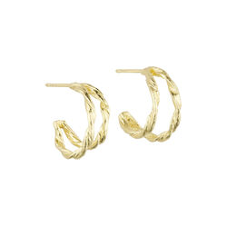 Willow double hoop earrings, gold plated, Pure by Nat