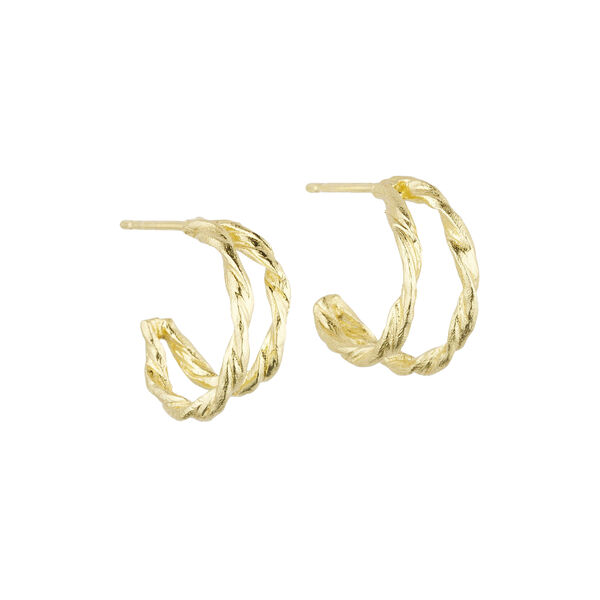 Willow double hoop earrings, gold plated, Pure by Nat