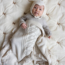 Pointelle Baby Knit Throw, off-white, Cam Cam Copenhagen