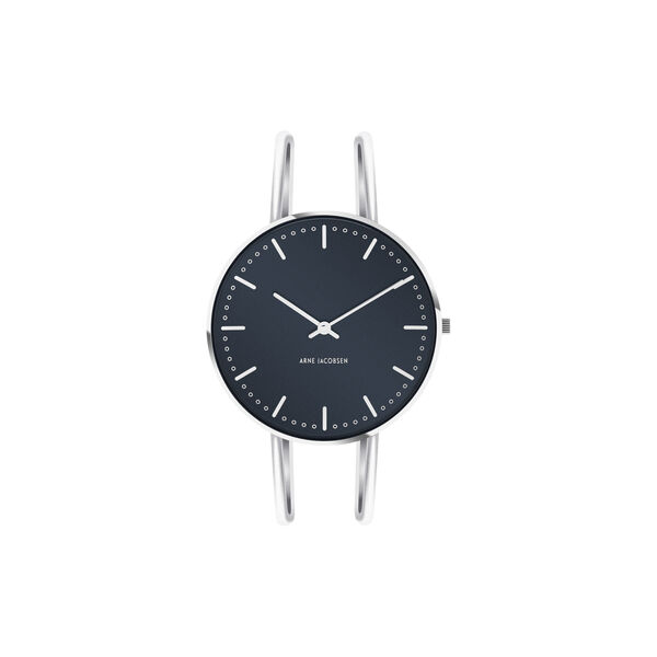 City Hall Wrist Watch, oxford blue/steel, Arne Jacobsen Watches