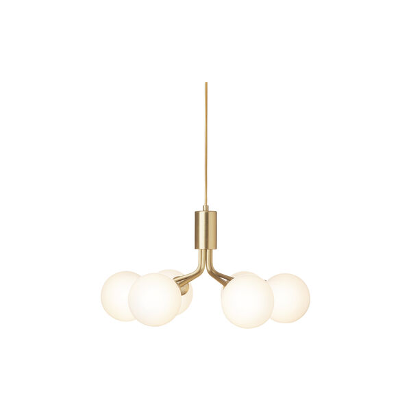 Apiales 6 Pendant, brushed brass/opal, Nuura