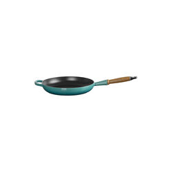 Signature cast iron frying pan with wooden handle &Oslash; 28 cm, bleu riviera, Le Creuset