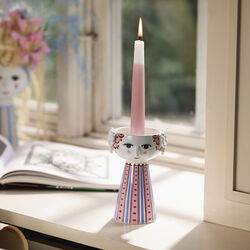 Eva Candle holder, dusty red, Bjørn Wiinblad