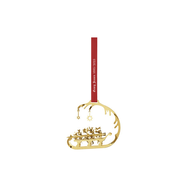 2025 Christmas Ornament Sleigh, gold, Georg Jensen