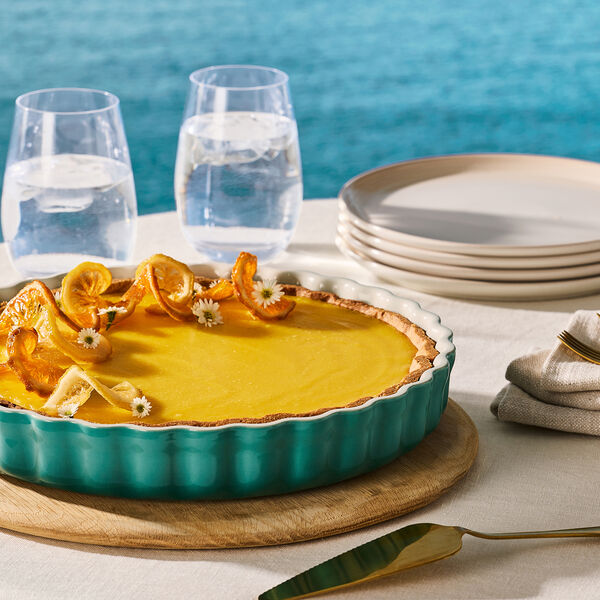 Heritage Fluted Flan Dish, bleu riviera, Le Creuset