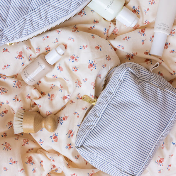 Makeup Bag, classic stripes blue/praline, Cam Cam Copenhagen