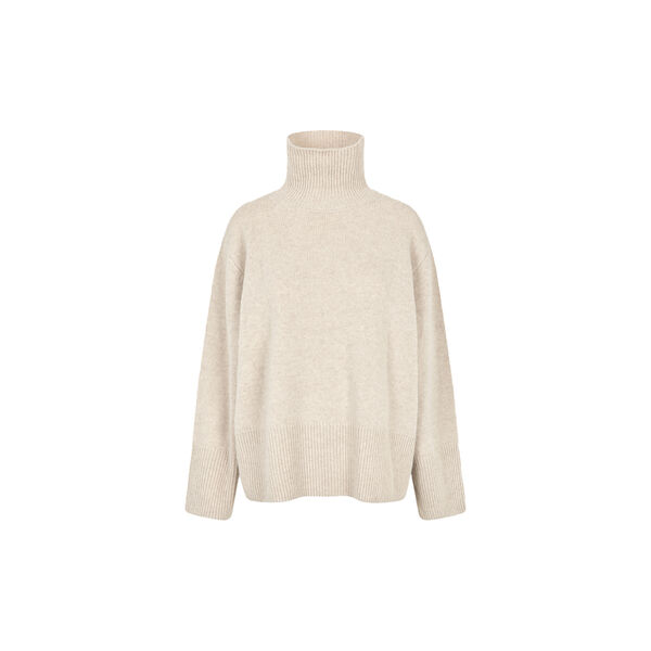 Alpha Knit T-Neck, pumice stone, Second Female