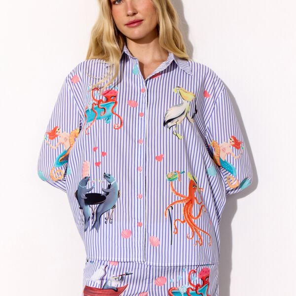 Nessie Shirt, blue ocean art print, HUNK&Oslash;N