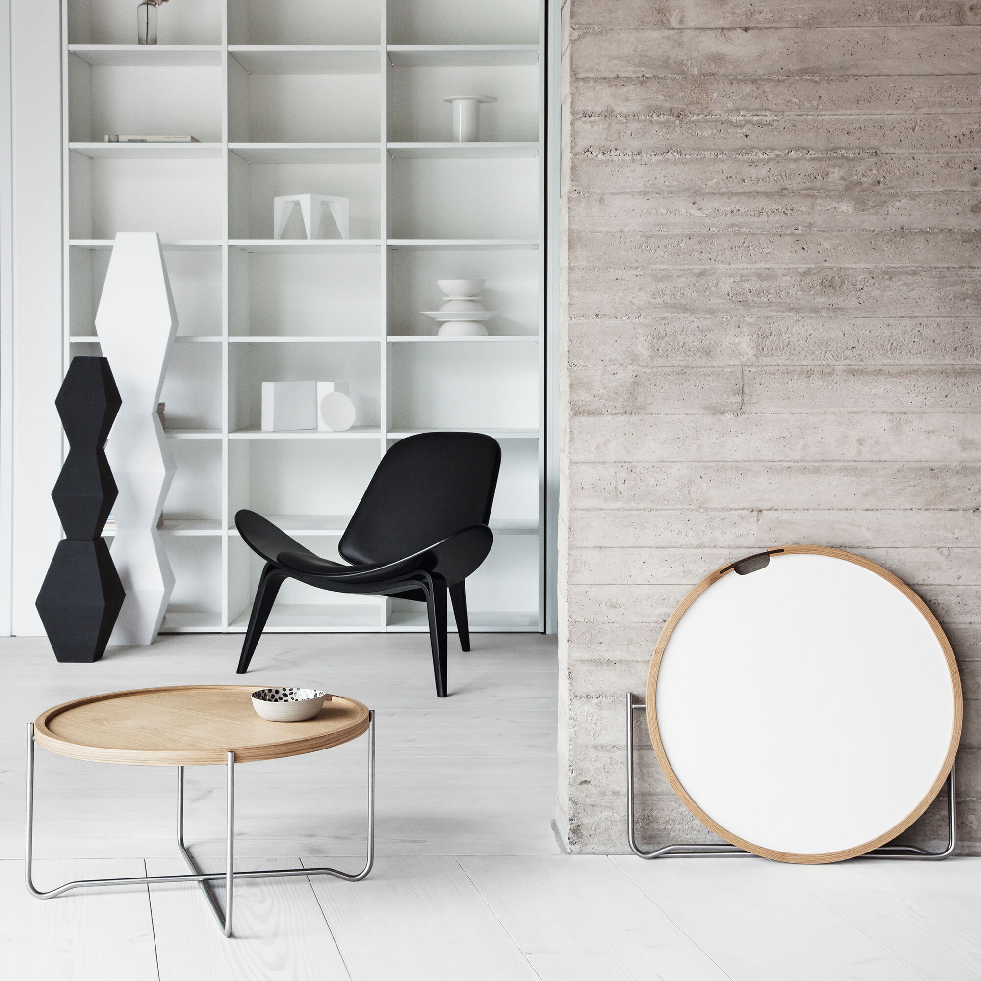 CH07 Shell Chair black lacquered oak black
