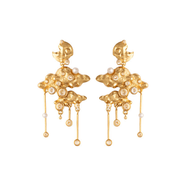 COSMIC CASCADE EARRINGS, gold plated, House of Vincent