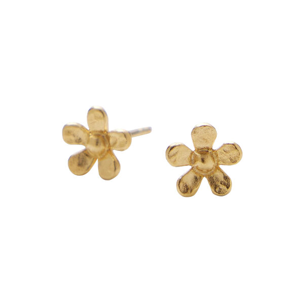 Mini Wild Poppy Earsticks, gold plated, Pernille Corydon Jewellery