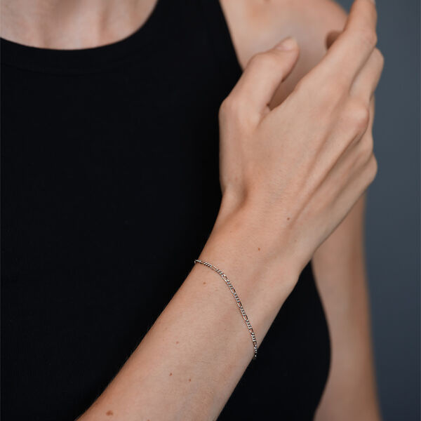 Figaro Bracelet Small, silver, Philippa Studios