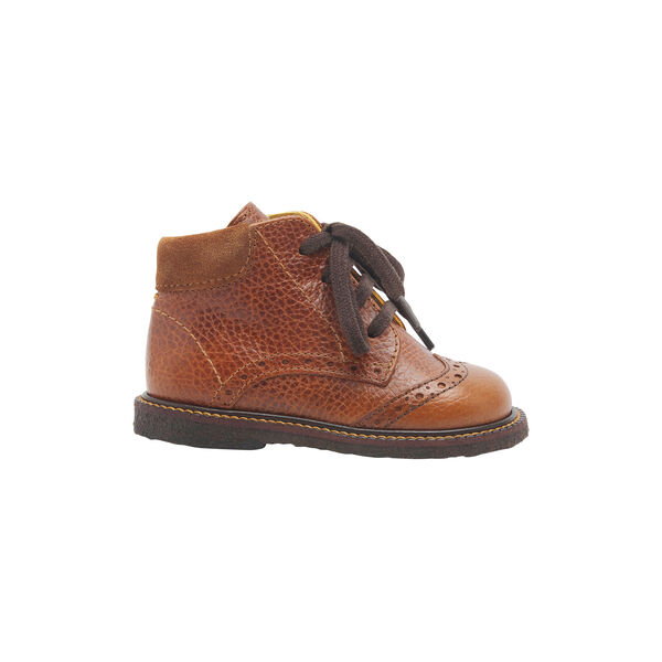 Classic Lace-Up Shoe With Brouges Details, cognac, ANGULUS
