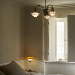 PH 1/1 Chandelier Centenary Edition 3-Armed, aged brass/dusty terracotta, Louis Poulsen