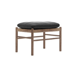 OW149F Colonial Footstool, oiled walnut/black, Carl Hansen & Søn