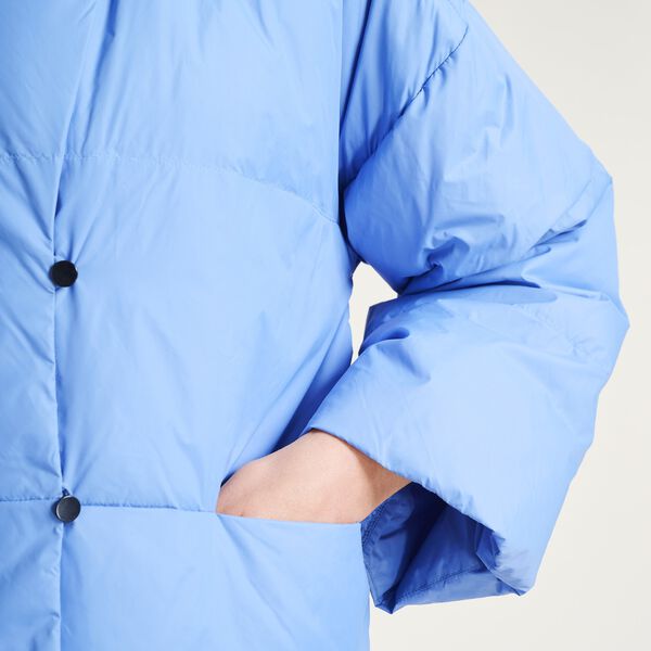 Feather down jacket with lapel, lake blue, BITTE KAI RAND