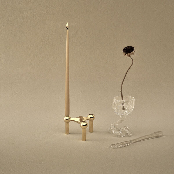 STOFF Nagel Candleholder, brass, STOFF Nagel