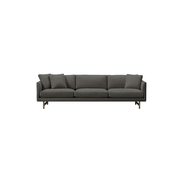 5523 Calmo 80 3-seater Sofa, dark grey/smoked oak, Fredericia Furniture