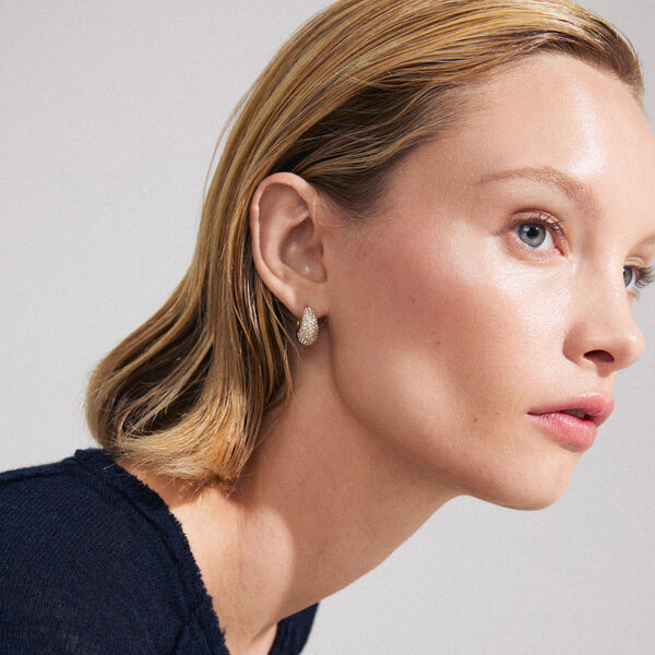 FOCUS Crystal Earrings, gold plated, Pilgrim