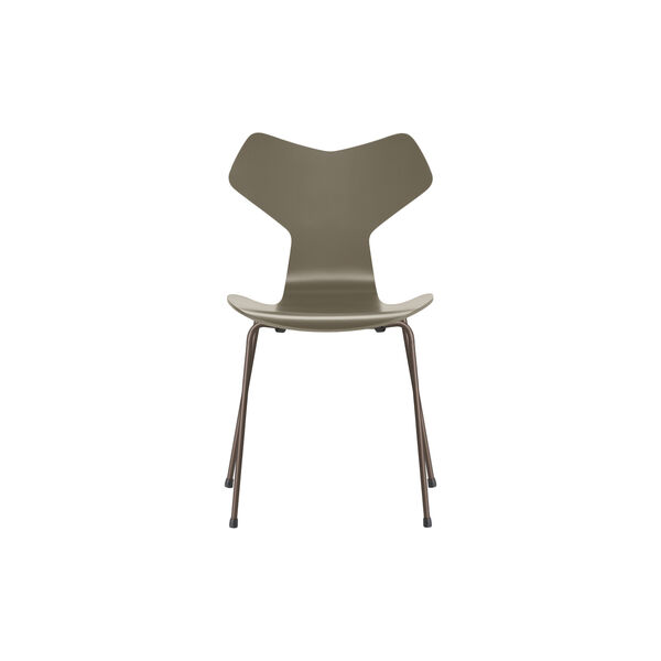 Grand Prix&trade; 3130 Fully Lacquered Chair, olive green/brown bronze, Fritz Hansen
