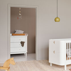 Wood Nursery Dresser 3 Drawers, white, Oliver Furniture