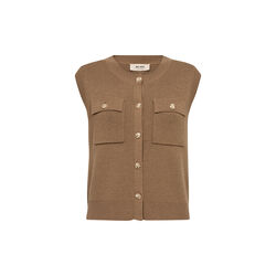 MMAyana Wool Knit Vest, dark camel, MOS MOSH
