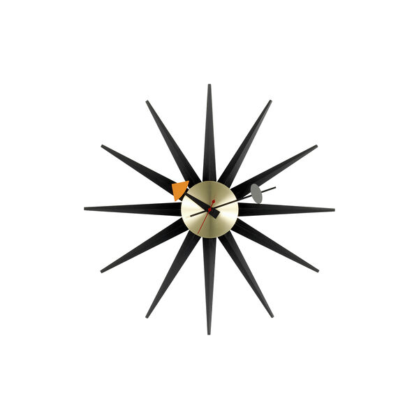 Sunburst Wall Clock, black, Vitra 
