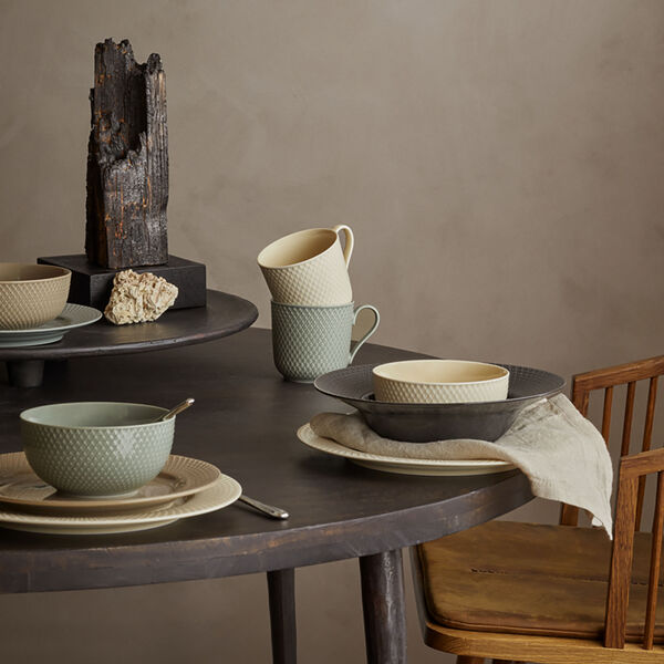 Rhombe Earth Soup plate Ø 24.5 cm, slate, Lyngby Porcelæn