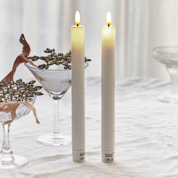 Sille lacquer crown candles 2 pcs, ivory, Sirius Home