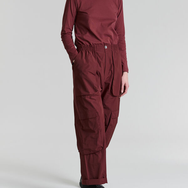 Fukkura poplin Cargo Trousers, maroon Fukkura poplin Cargo Trousers, maroon, BITTE KAI RAND