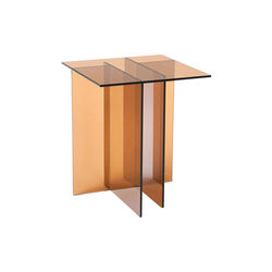 Anouk Glass Side Table, brown transparent, Westwing Collection
