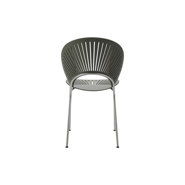 3398 Trinidad Chair, khaki green/chrome, Fredericia Furniture