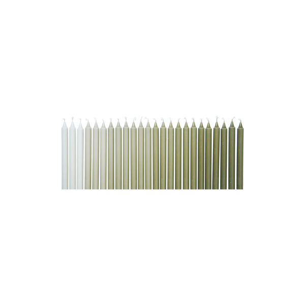 Ombre Candles 24 pcs, khaki, Ferm Living