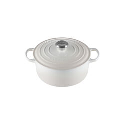 Signature round cast iron pot &Oslash; 24 cm, meringue, Le Creuset