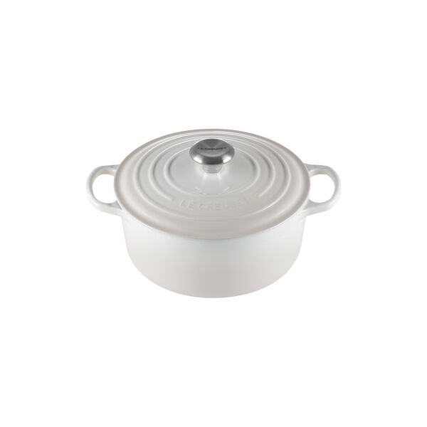 Signature round cast iron pot &Oslash; 24 cm, meringue, Le Creuset