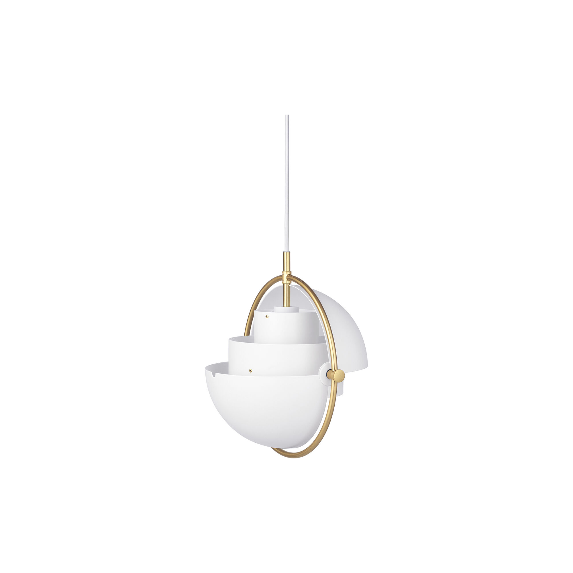 Multi-Lite Pendant, white semi matt/brass