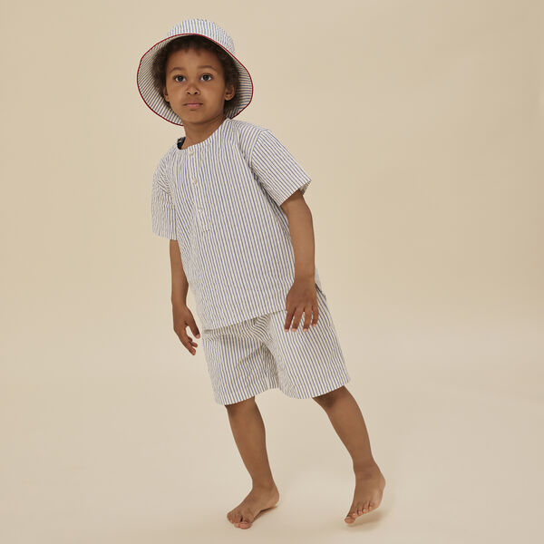 Ace Bucket Hat, stripe bluie, Konges Sløjd