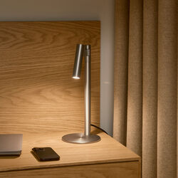 Makoto Table Lamp, satin chrome, Design For The People