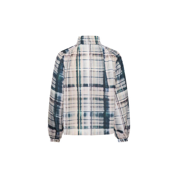 TatumSZ Blouse, grey blue blurry check, Saint Tropez