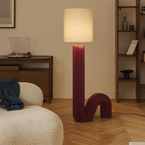Luomo Floor Lamp, wine red/beige, Westwing Collection