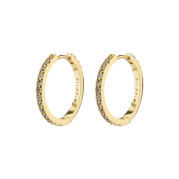 EBNA medium crystal hoops, gold-plated, Pilgrim