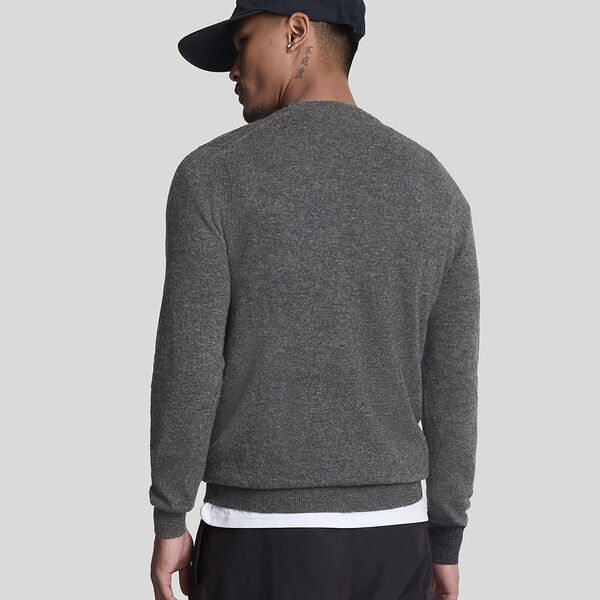 Lambswool Blend Crew Neck Jumper, charcoal marl Lambswool Blend Crew Neck Jumper, charcoal marl, Lyle & Scott