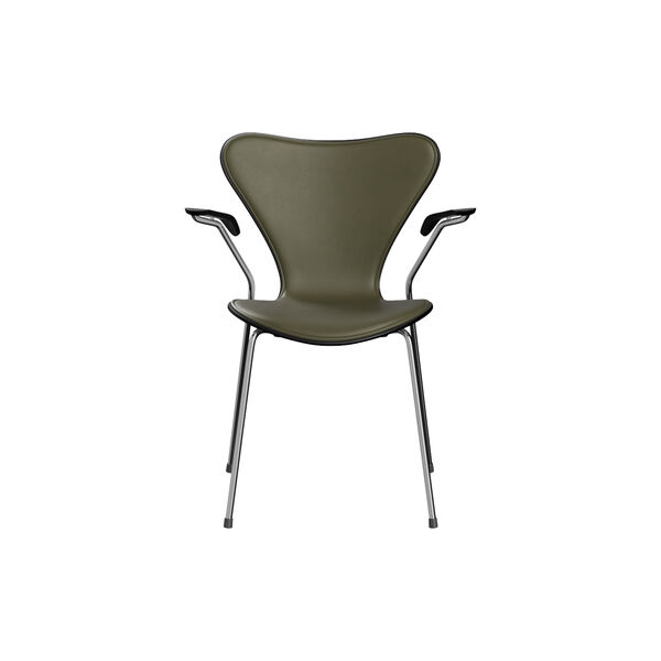 Series 7&trade; 3207 Front Upholstered Chair, Essential moss green, Fritz Hansen