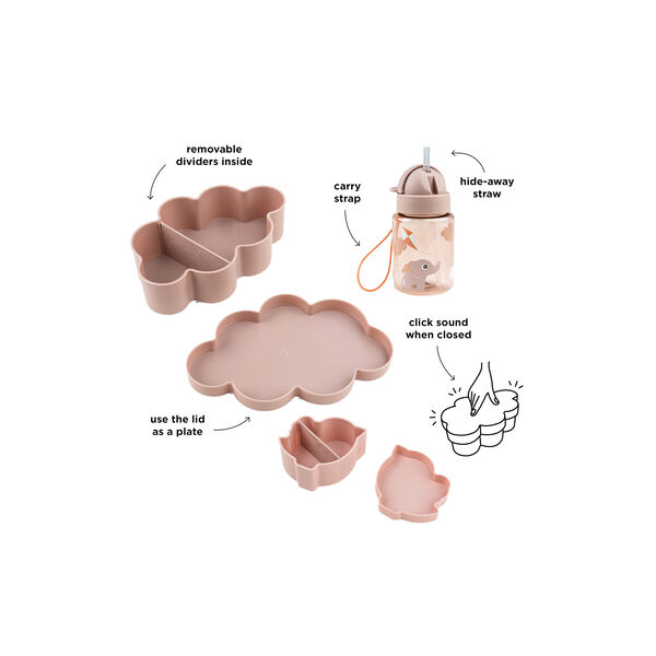 Playground Lunch & Snack Box with Straw Bottle, powder Playground Lunch & Snack Box with Straw Bottle, powder, Done by Deer