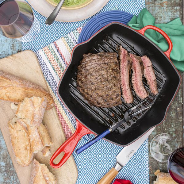 Signature cast iron square grillit 26 cm, cerise, Le Creuset