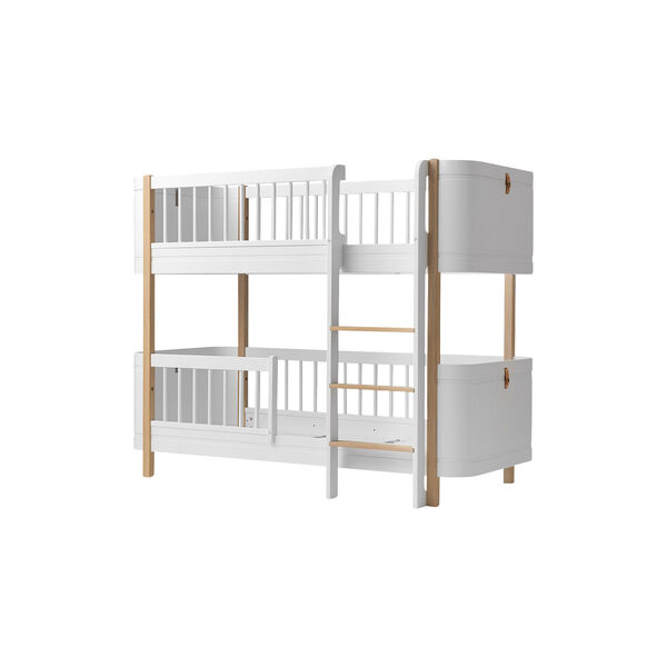 Wood Mini+ Low Bunk Bed 68x162cm, white/oak, Oliver Furniture