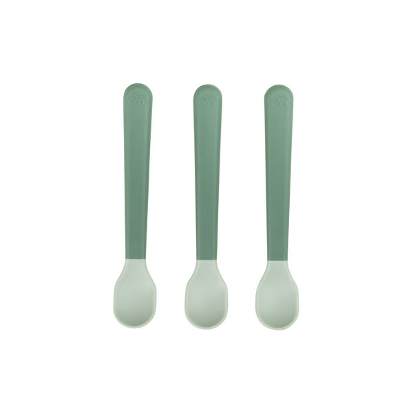 Foodie Easy-grip Baby Spoon 3-pack, green, Done by Deer