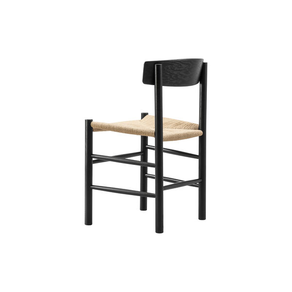 J39 Mogensen Chair, black lacquered oak/natural, Fredericia Furniture