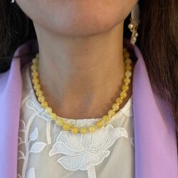 Jasmine small necklace, yellow, Nuni Copenhagen